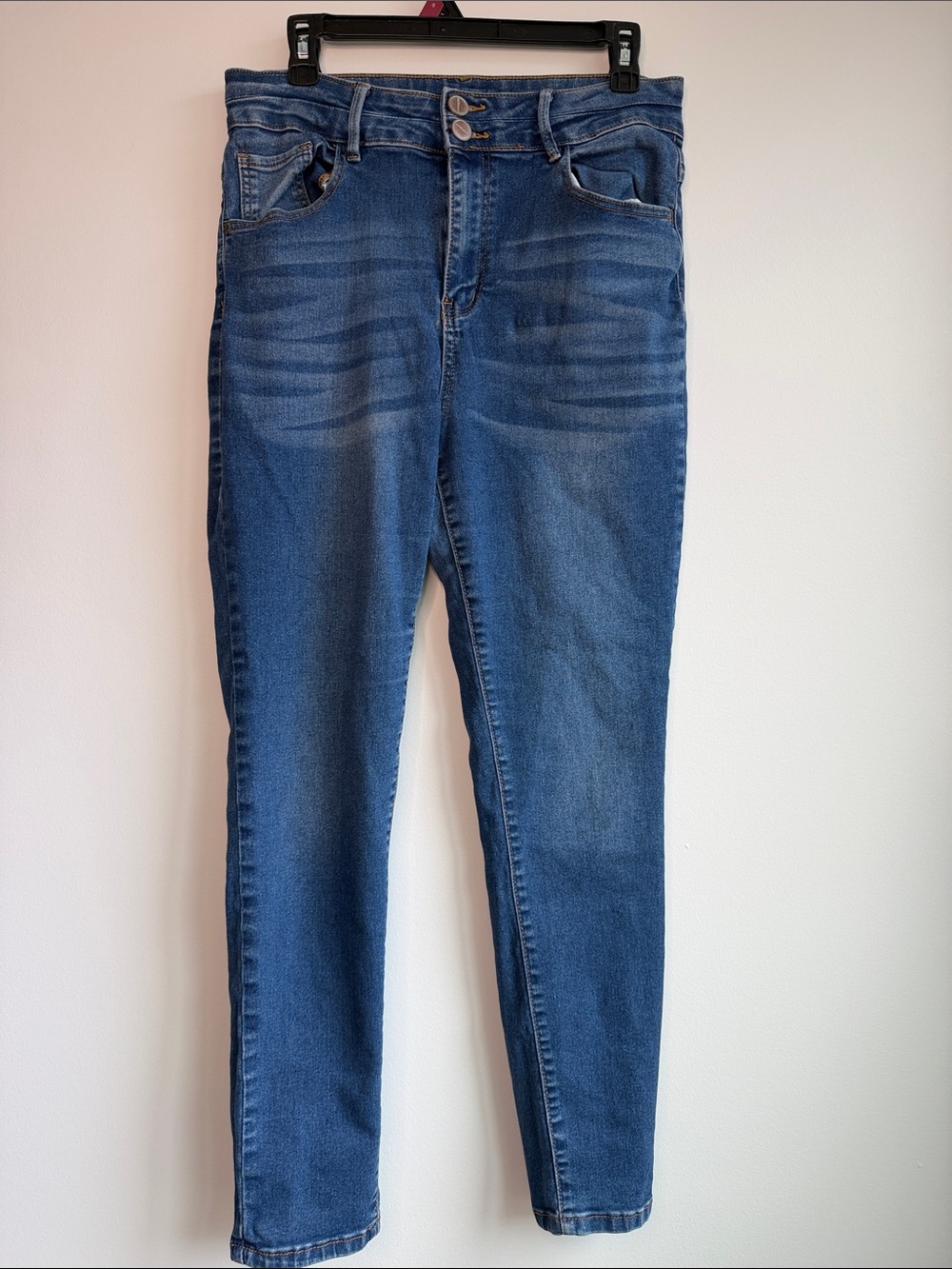Dollhouse Skinny Jeans in Striped Medium Blue Wash